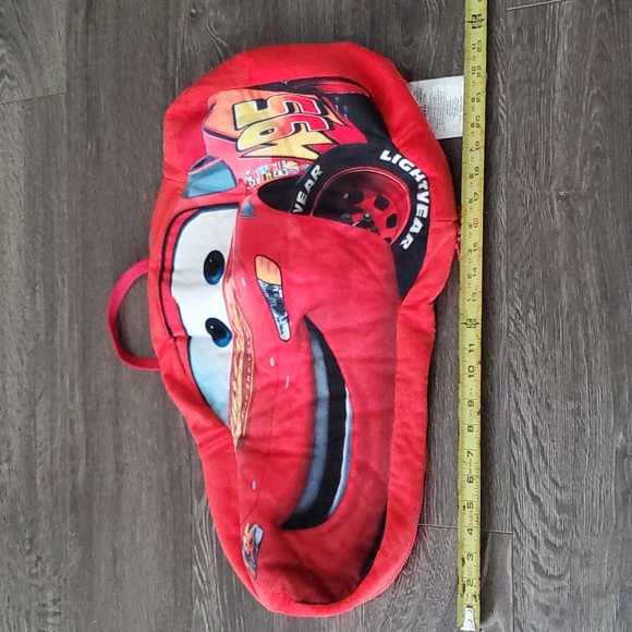 ❤️ Disney Pixar CARS Lightning Mcqueen Plush Backpack - Plush Carry Bag Large - Picture 11 of 12